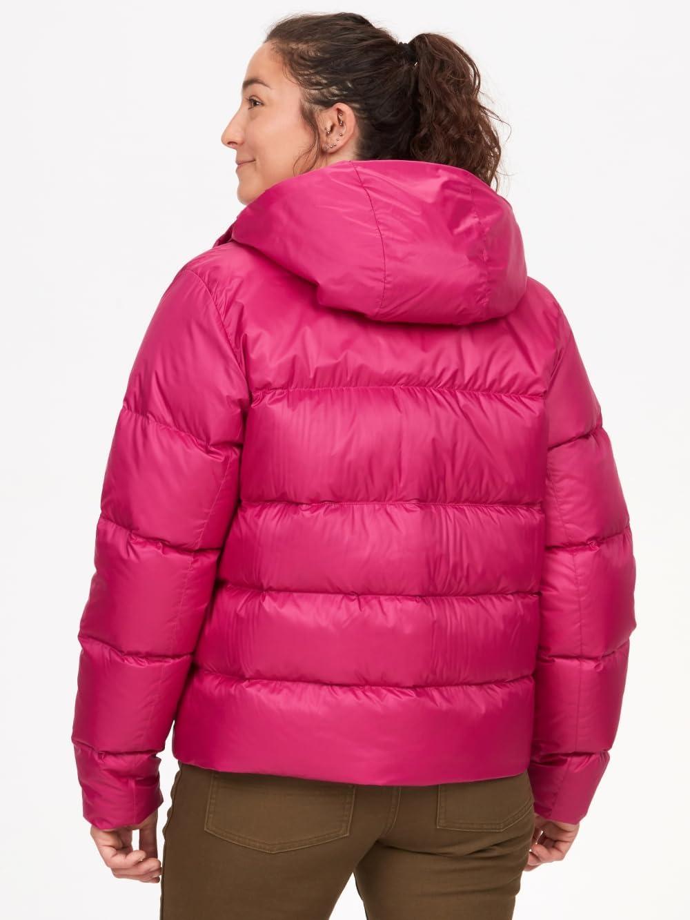 imageMARMOT Womens Guides Down Hoody 700Fill Insulated WaterResistant Lightweight Puffer Jacket with HoodBright Fuchsia