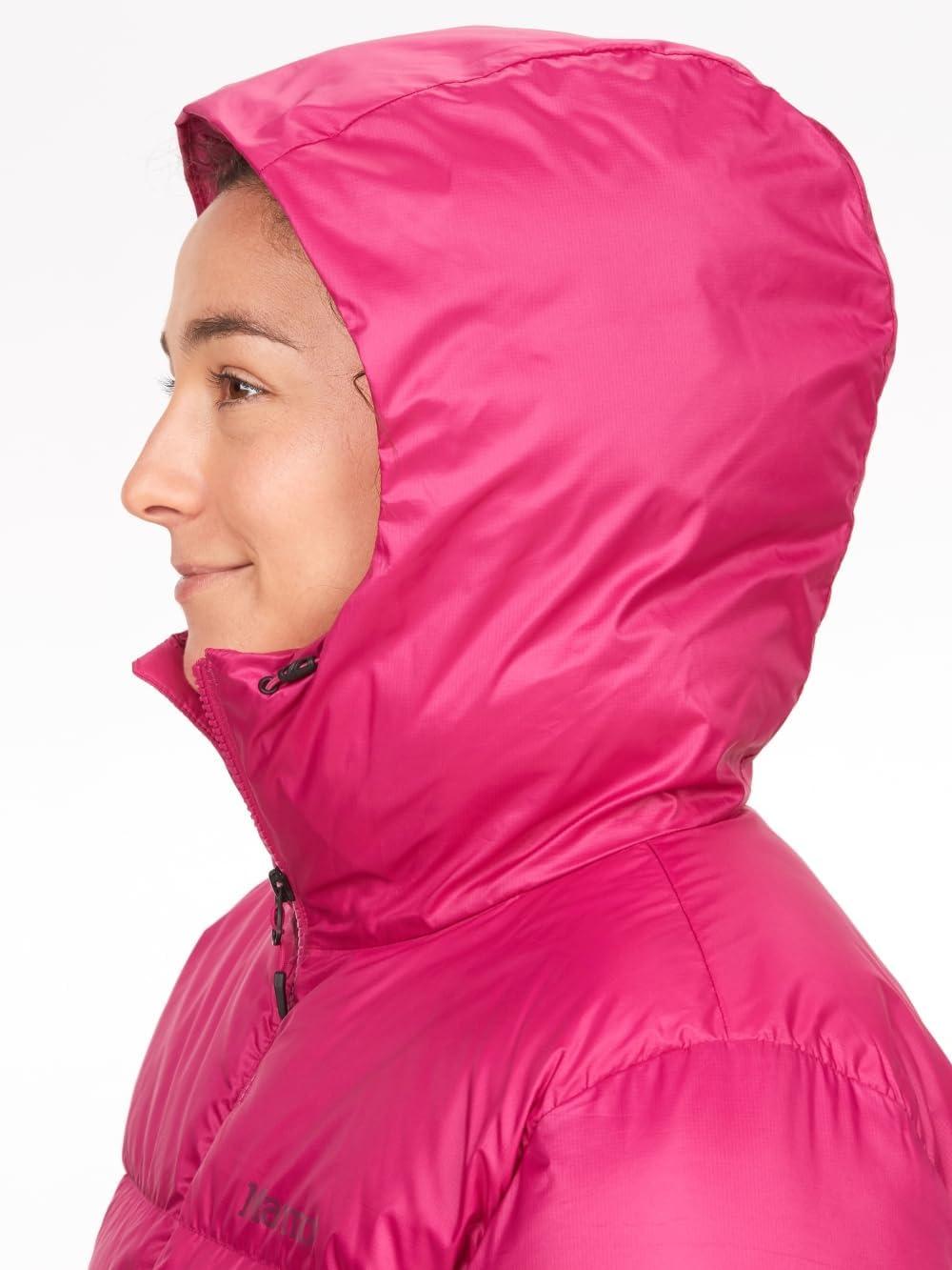 imageMARMOT Womens Guides Down Hoody 700Fill Insulated WaterResistant Lightweight Puffer Jacket with HoodBright Fuchsia