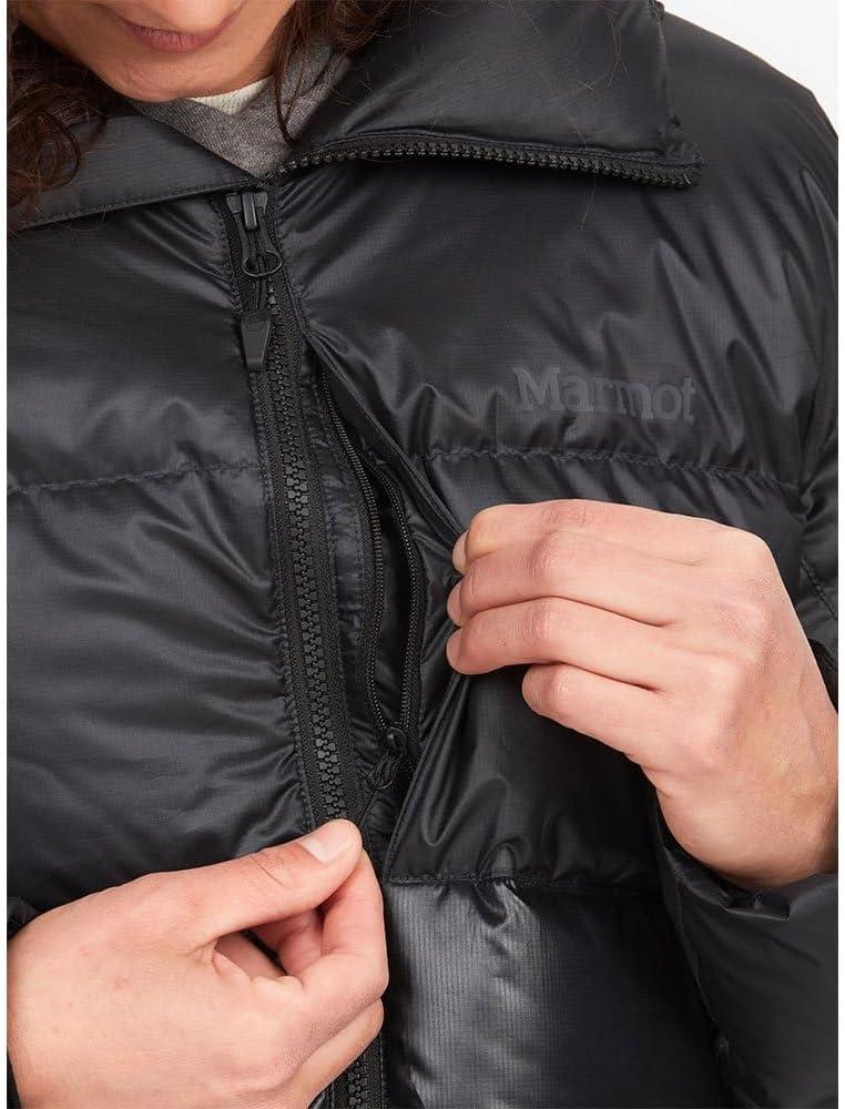 imageMARMOT Womens Guides Down Hoody 700Fill Insulated WaterResistant Lightweight Puffer Jacket with HoodShiny Black
