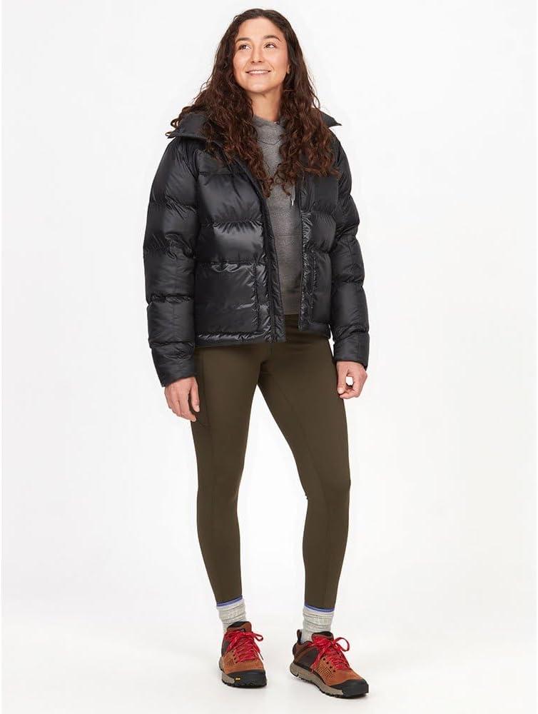imageMARMOT Womens Guides Down Hoody 700Fill Insulated WaterResistant Lightweight Puffer Jacket with HoodShiny Black