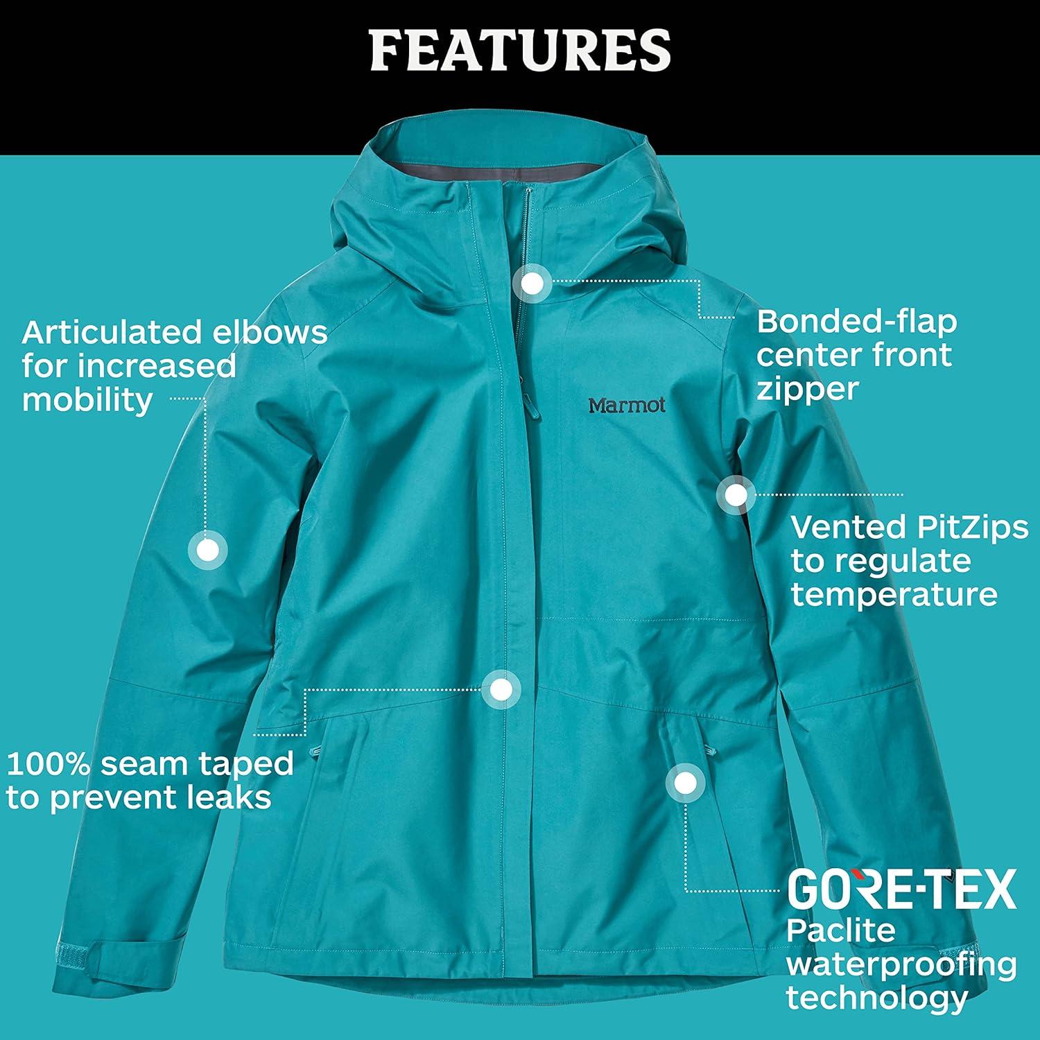 imageMarmot Womens Minimalist Gortex Waterproof Rain JacketDeep Jungle