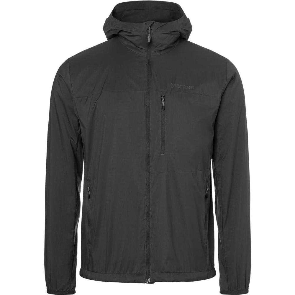 imageMARMOT Mens Ether Driclime Hoody Breathable Comfortable Packable Windbreaker Jacket with HoodBlack