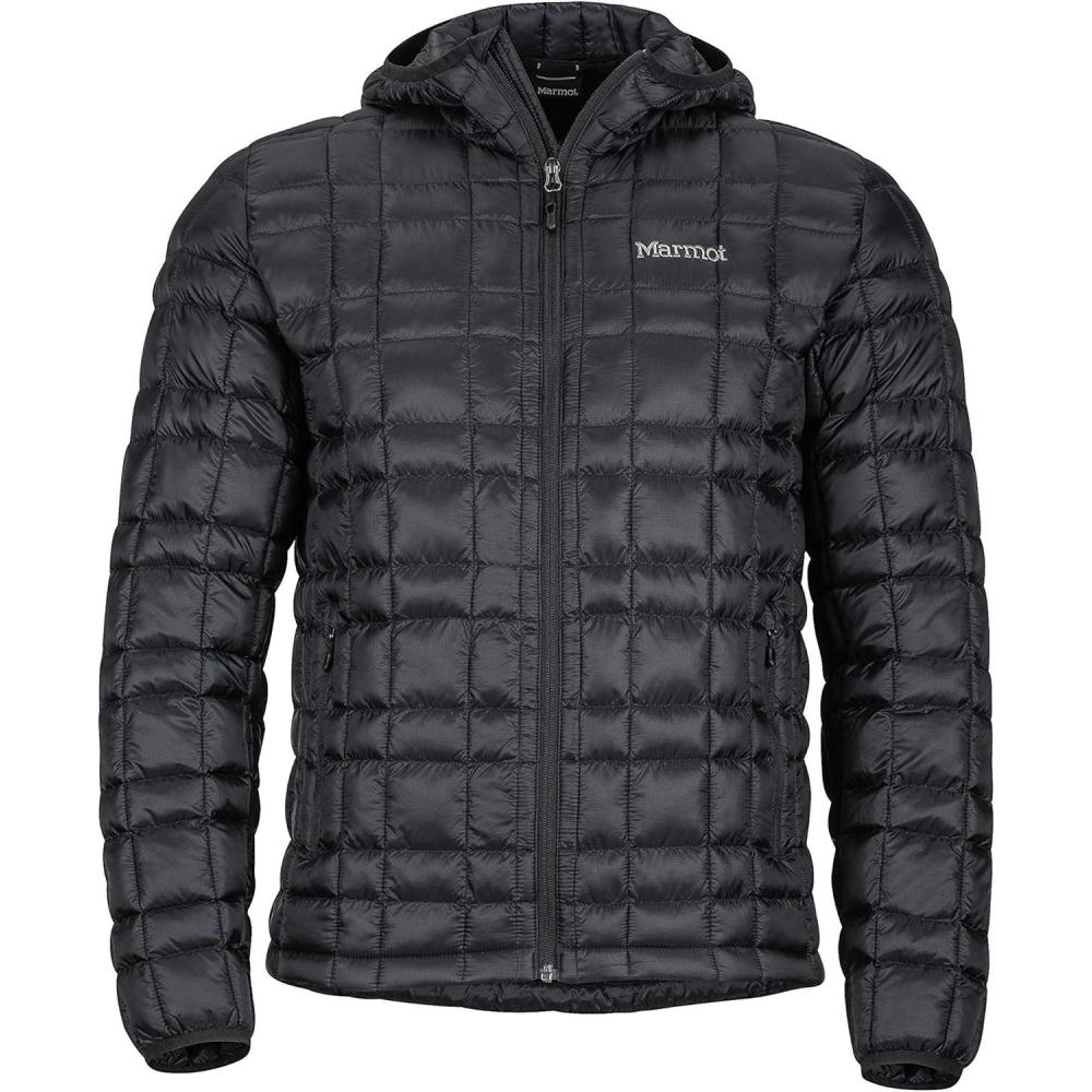 imageMARMOT Mens Featherless Hoody  Lightweight DownAlternative Puffer Jacket with HoodBlack