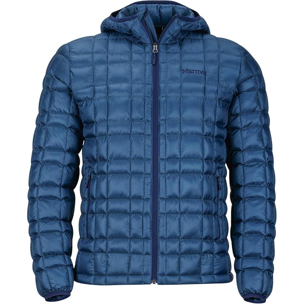 imageMARMOT Mens Featherless Hoody Lightweight DownAlternative Puffer Jacket with HoodDenim