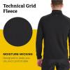 MARMOT Men’s Leconte Fleece 1/2 Zip Pullover Jacket – Lightweight, Breathable, Technical Grid Fleeced Layer(Black)