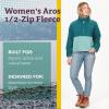 MARMOT Women’s Aros 1/2 Zip Jacket – Pullover Sherpa Fleece Jacket with Retro Style(Dark Jungle/Blue Agave)