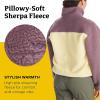MARMOT Women’s Aros 1/2 Zip Jacket – Pullover Sherpa Fleece Jacket with Retro Style(Hazy Purple/Wheat)