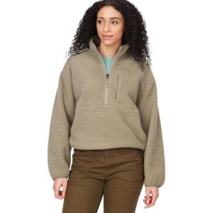 MARMOT Women’s Aros 1/2 Zip Jacket – Pullover Sherpa Fleece Jacket with Retro Style(Vetiver)