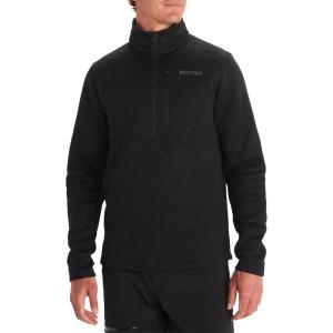 Marmot Men’s Drop Line 1/2 Zip Pullover Lightweight 100-Weight Sweater Fleece Jacket(Black 001)