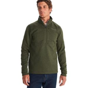 Marmot Men’s Drop Line 1/2 Zip Pullover Lightweight 100-Weight Sweater Fleece Jacket(Nori 4859)