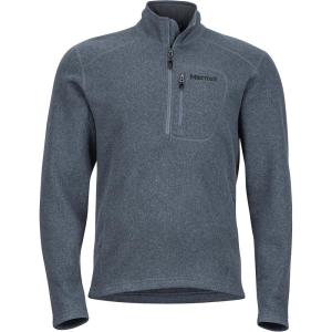 Marmot Men’s Drop Line 1/2 Zip Pullover Lightweight 100-Weight Sweater Fleece Jacket(Steel Onyx)