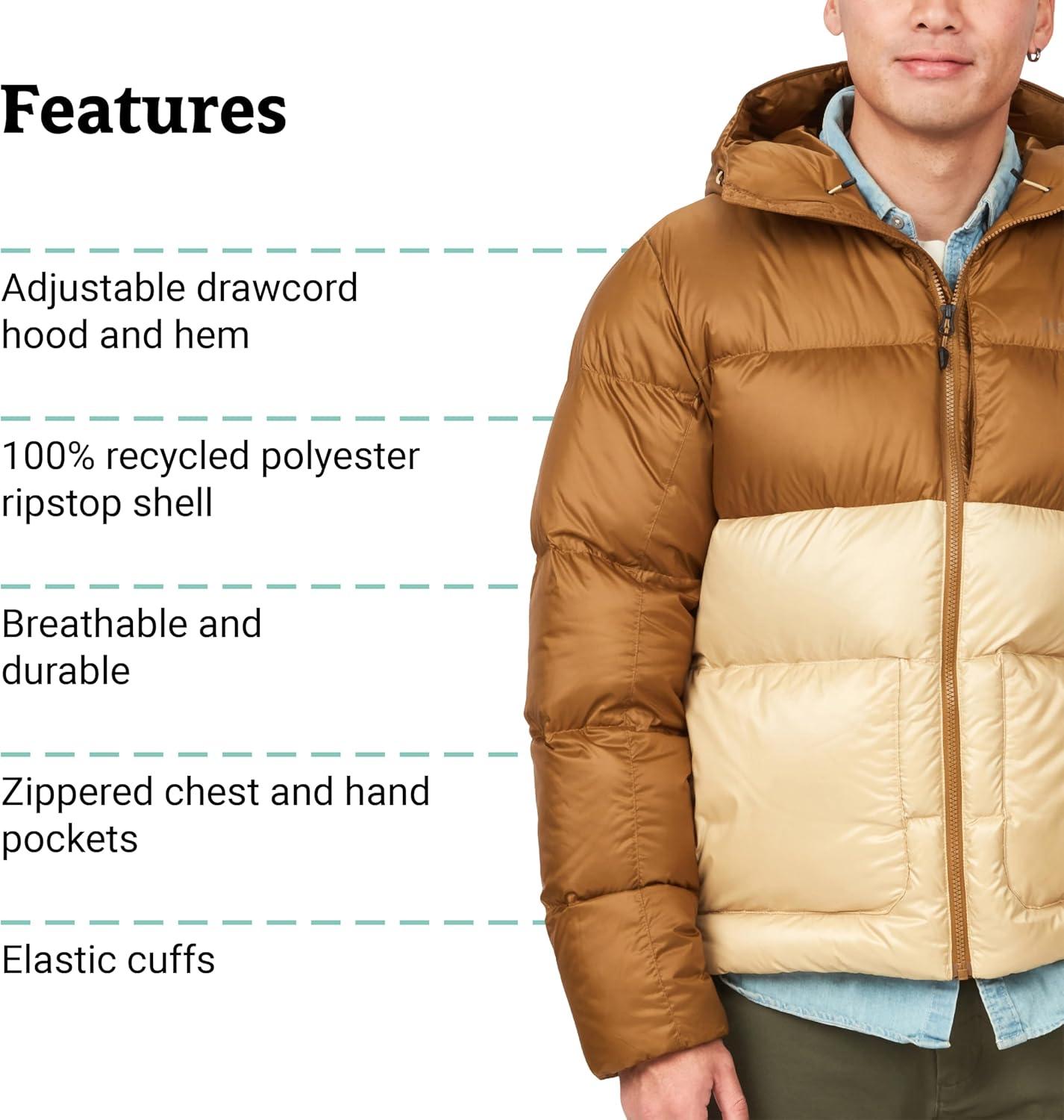 imageMARMOT Mens Guides Down Hoody Jacket HazelLight Oak Large