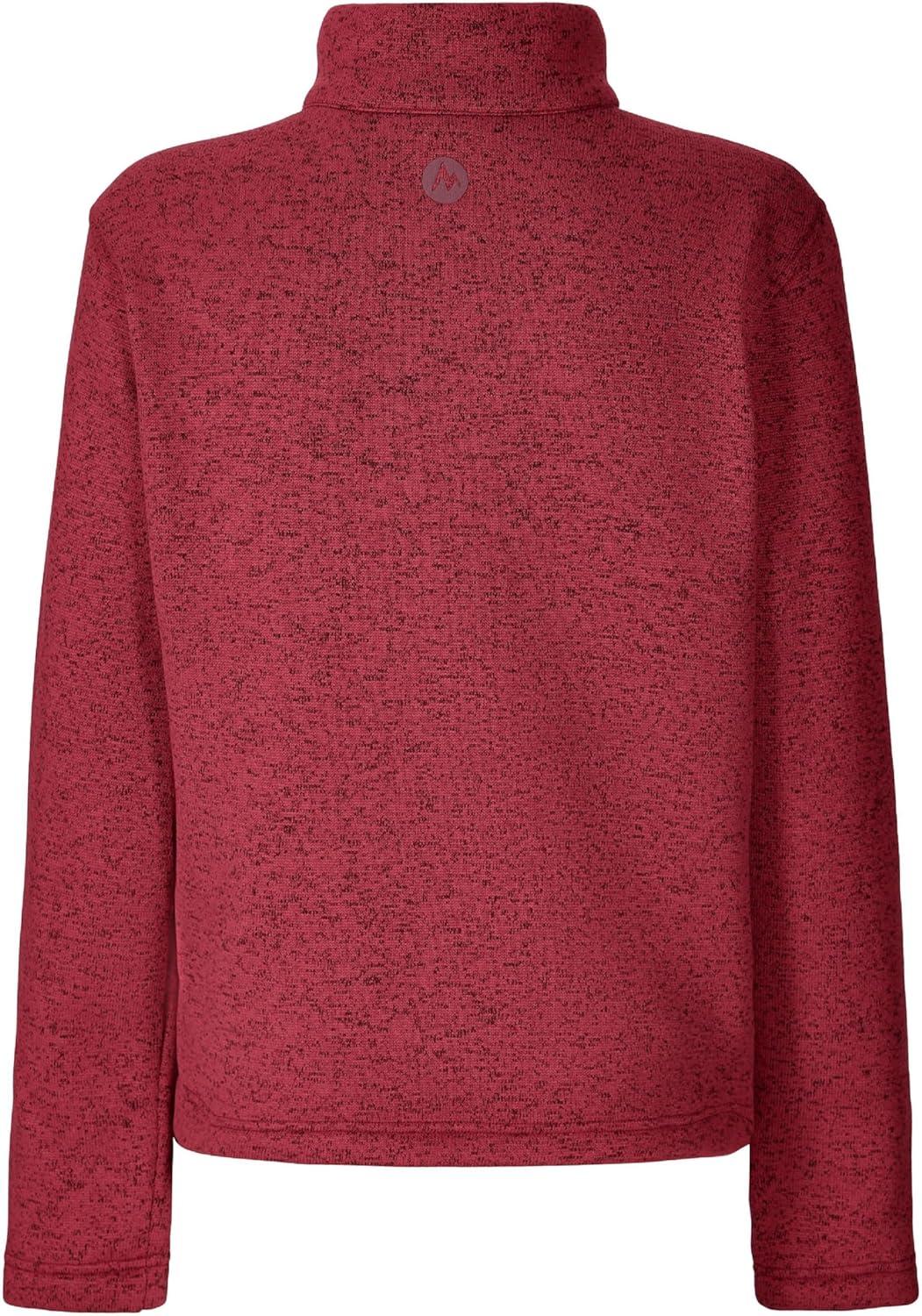 imageMARMOT Womens Drop Line 12 Zip Pullover Jacket Lightweight Breathable 100Weight Sweater FleeceDried Rose Heather