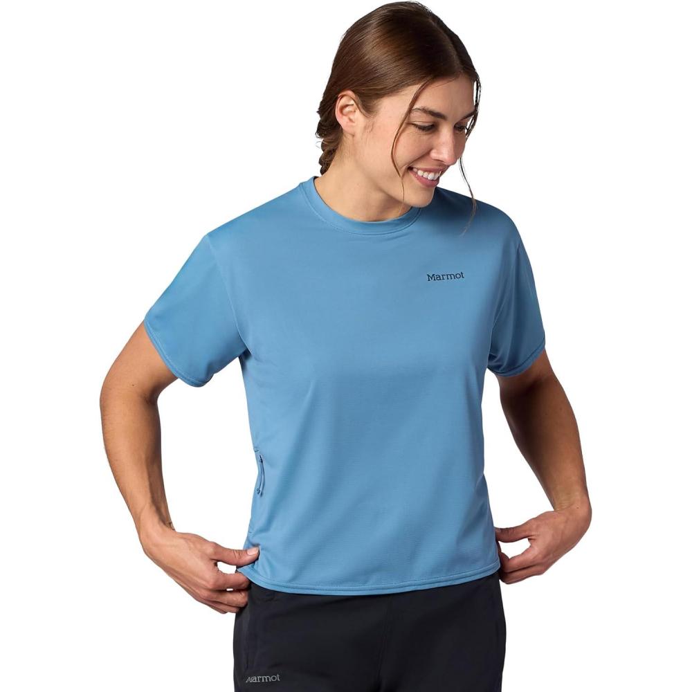 imageMARMOT Womens Airexchange UPF 50 Breathable Moisture Wicking Short Sleeve CrewSummer Storm