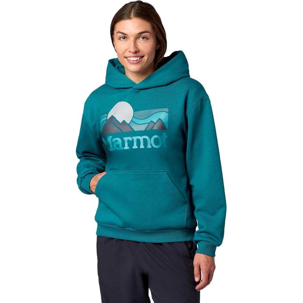 imageMARMOT Womens Womens Coastal Logo HoodyEmerald Blue