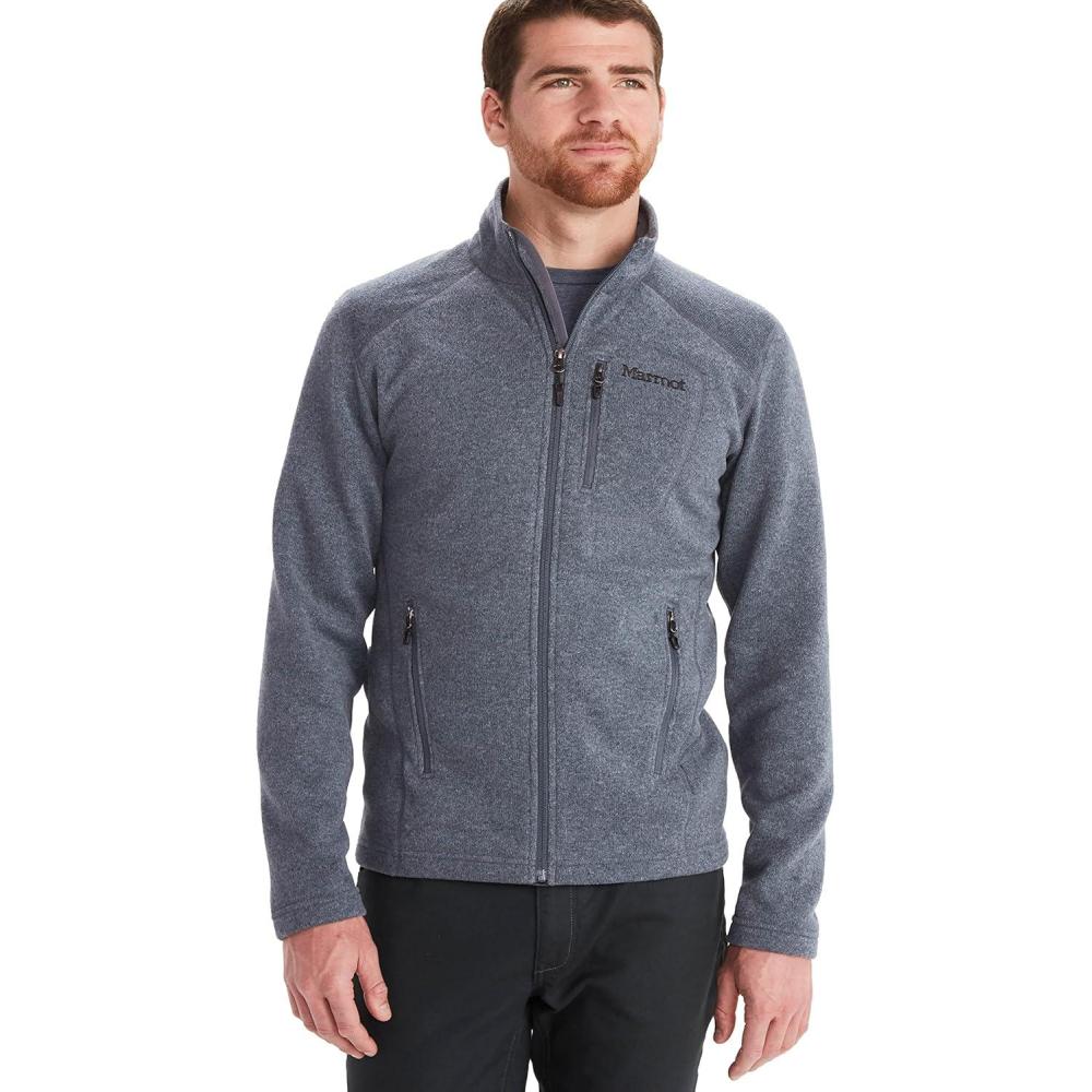 imageMARMOT Mens Drop Line Jacket Lightweight Sweater Fleece Steel Onyx Large