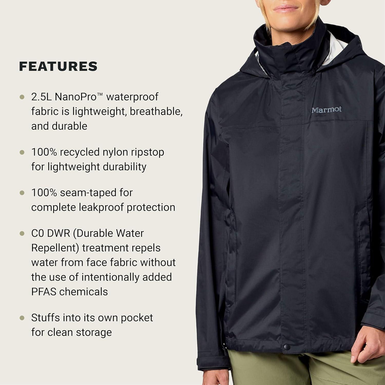 imageMARMOT Womens Precip Evo Rain JacketBlack