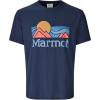 MARMOT Men’s Coastal Short-Sleeve T-Shirt – Screen Printed Graphic on Soft, Breathable, Eco-Friendly Cotton/Poly Blend(Nightfall Navy)