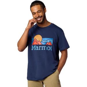 MARMOT Men’s Coastal Short-Sleeve T-Shirt – Screen Printed Graphic on Soft, Breathable, Eco-Friendly Cotton/Poly Blend(Nightfall Navy)