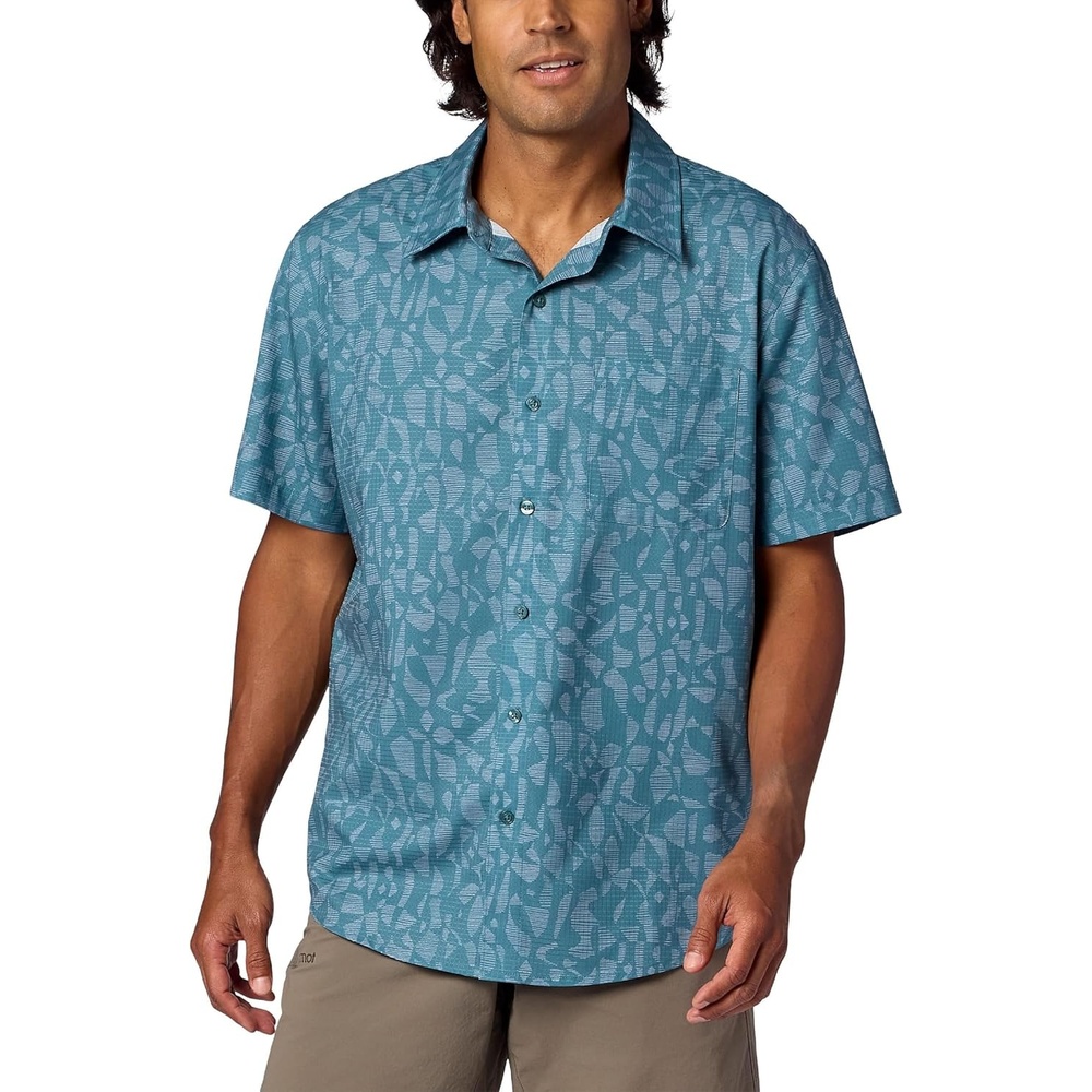 image:imageMARMOT Mens AirExchange Short Sleeve Shirt Seafloor Fiesta Stripe Large