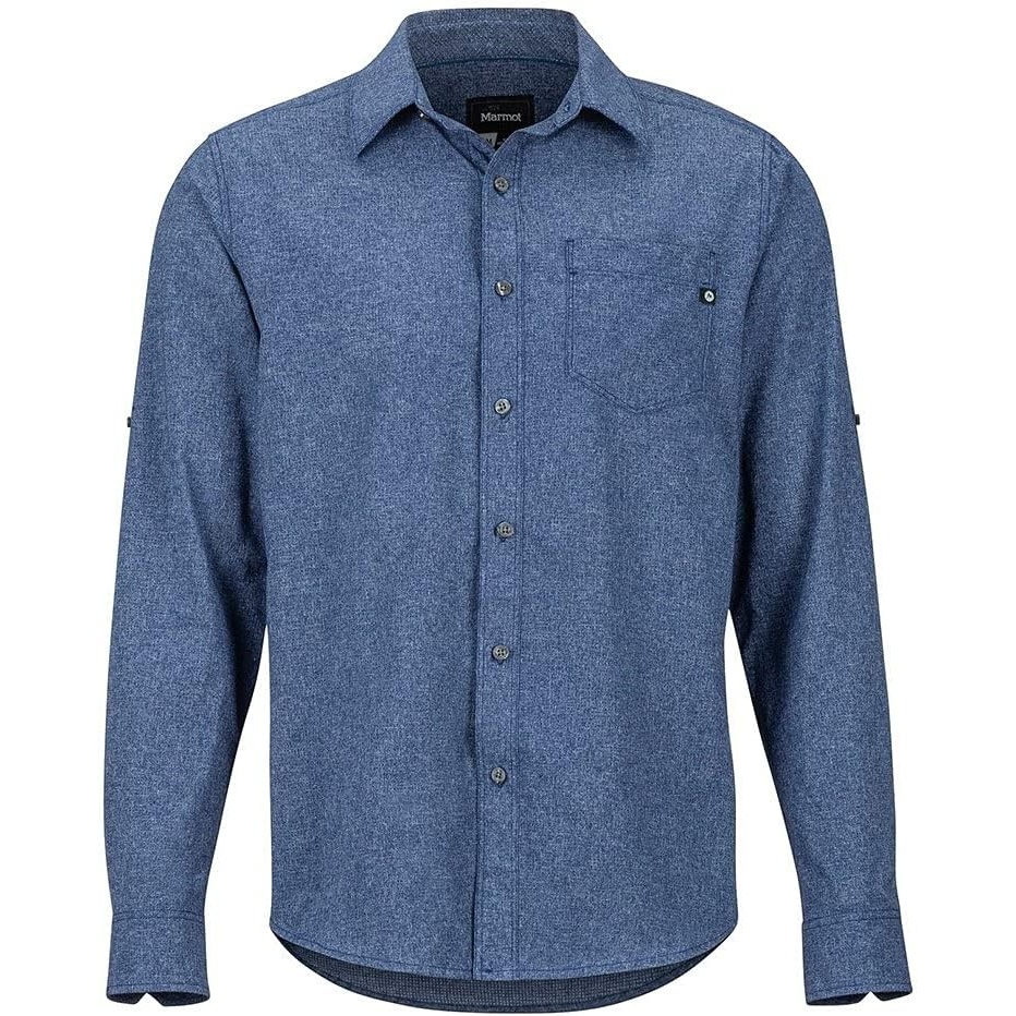 image:imageMarmot Mens Aerobora Long Sleeve Button Down Shirt Arctic Navy MediumArctic Navy