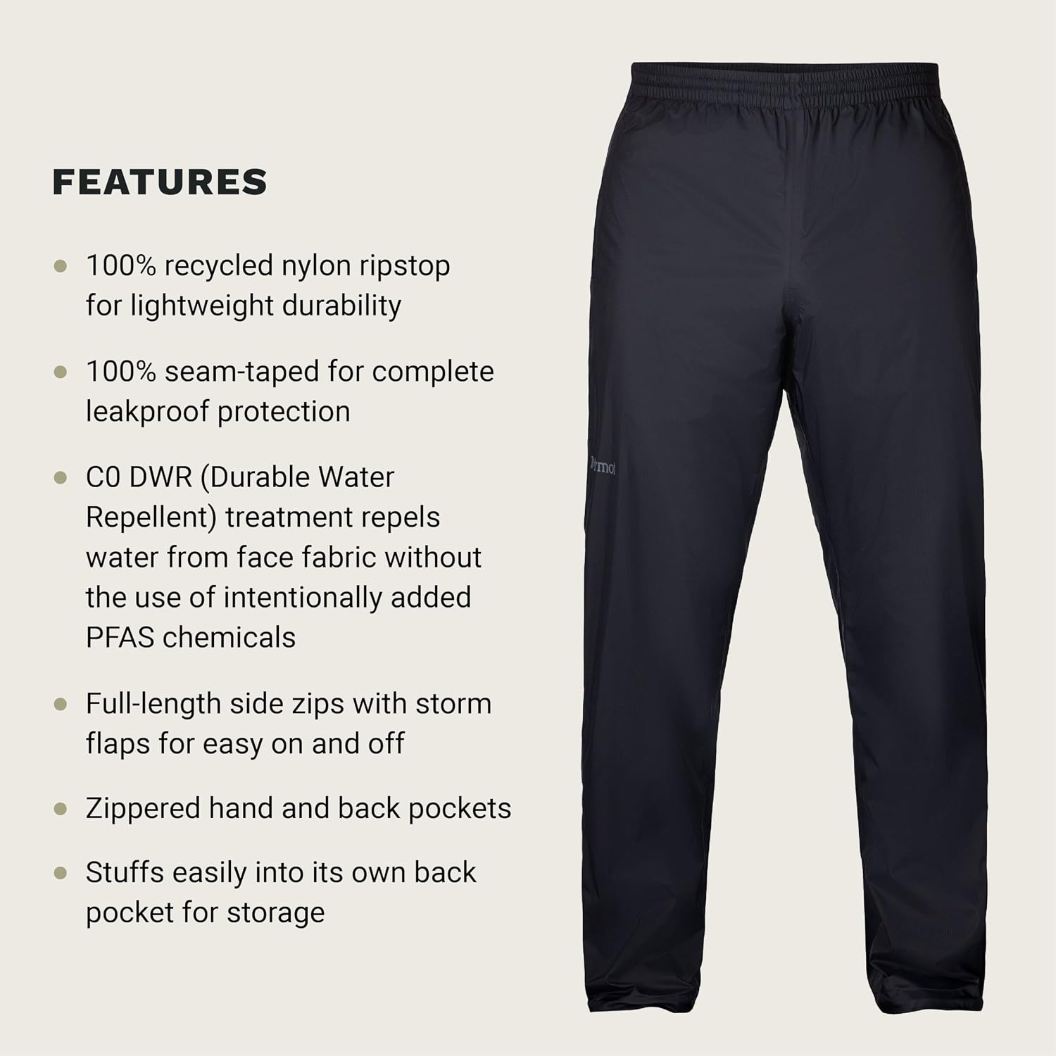 image:imageMarmot Precip Evo Full Zip Pants LongBlack