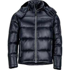 MARMOT Men’s Stockholm Jacket – 700-Fill Down Puffer with Hood and Vintage Style(Jet Black)