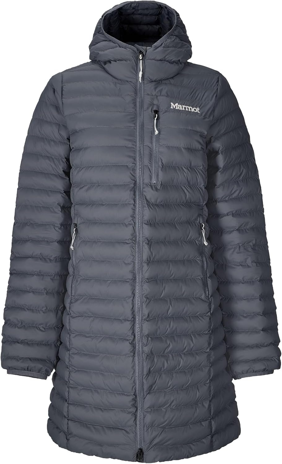 image:imageMARMOT Womens Echo Featherless Long Jacket Lightweight Hooded DownAlternative Insulated JacketSteel Onyx