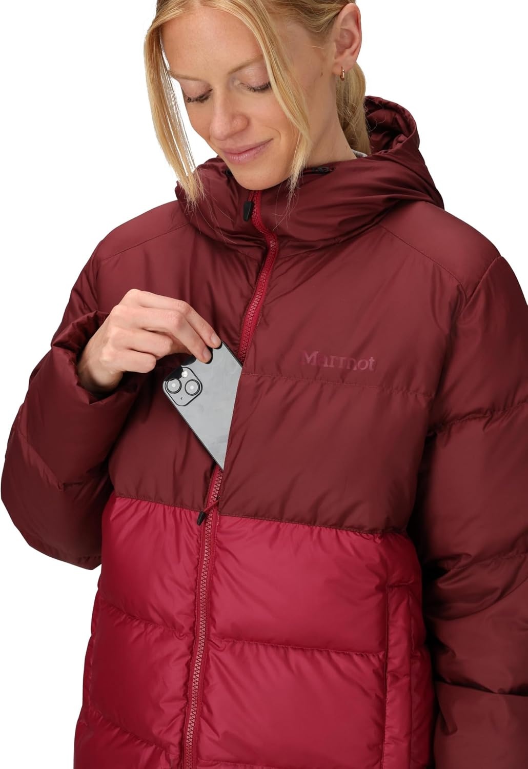 image:imageMARMOT Womens Guides Down Hoody Down Insulated Puffer JacketAcai BerryRed Mulberry