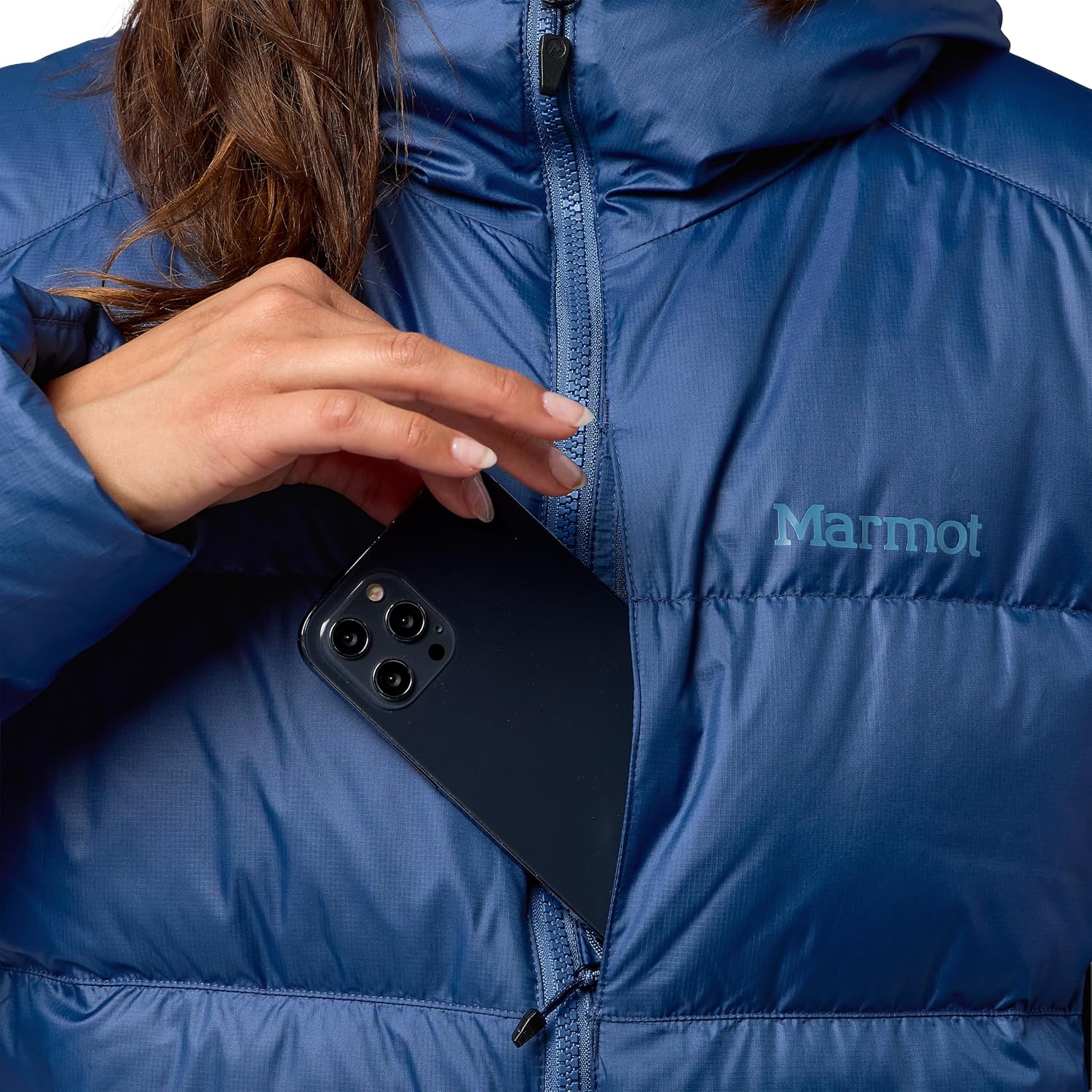 image:imageMARMOT Womens Guides Down Hoody Down Insulated Puffer JacketBlue Currant