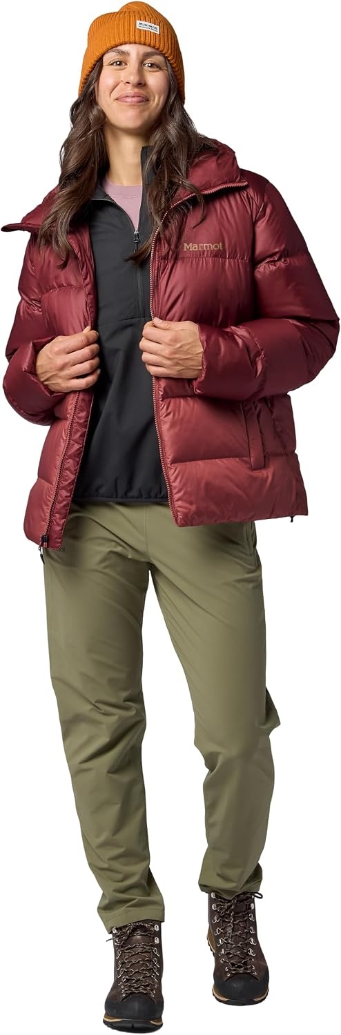 image:imageMARMOT Womens Guides Down Hoody Down Insulated Puffer JacketOxbloodPraline
