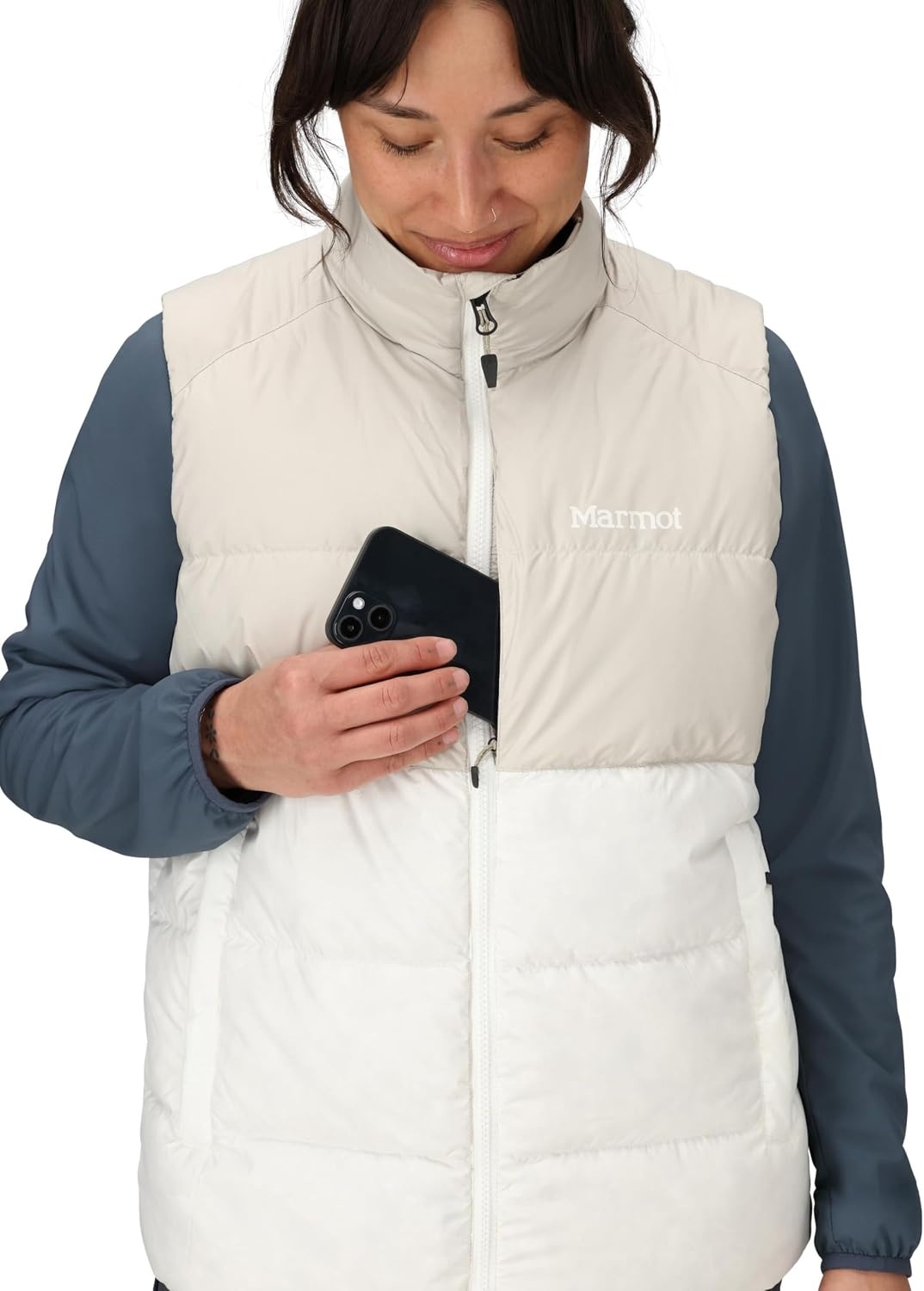 image:imageMARMOT Womens Guides Down Vest Down Insulated Puffer JacketBirch BarkPearl