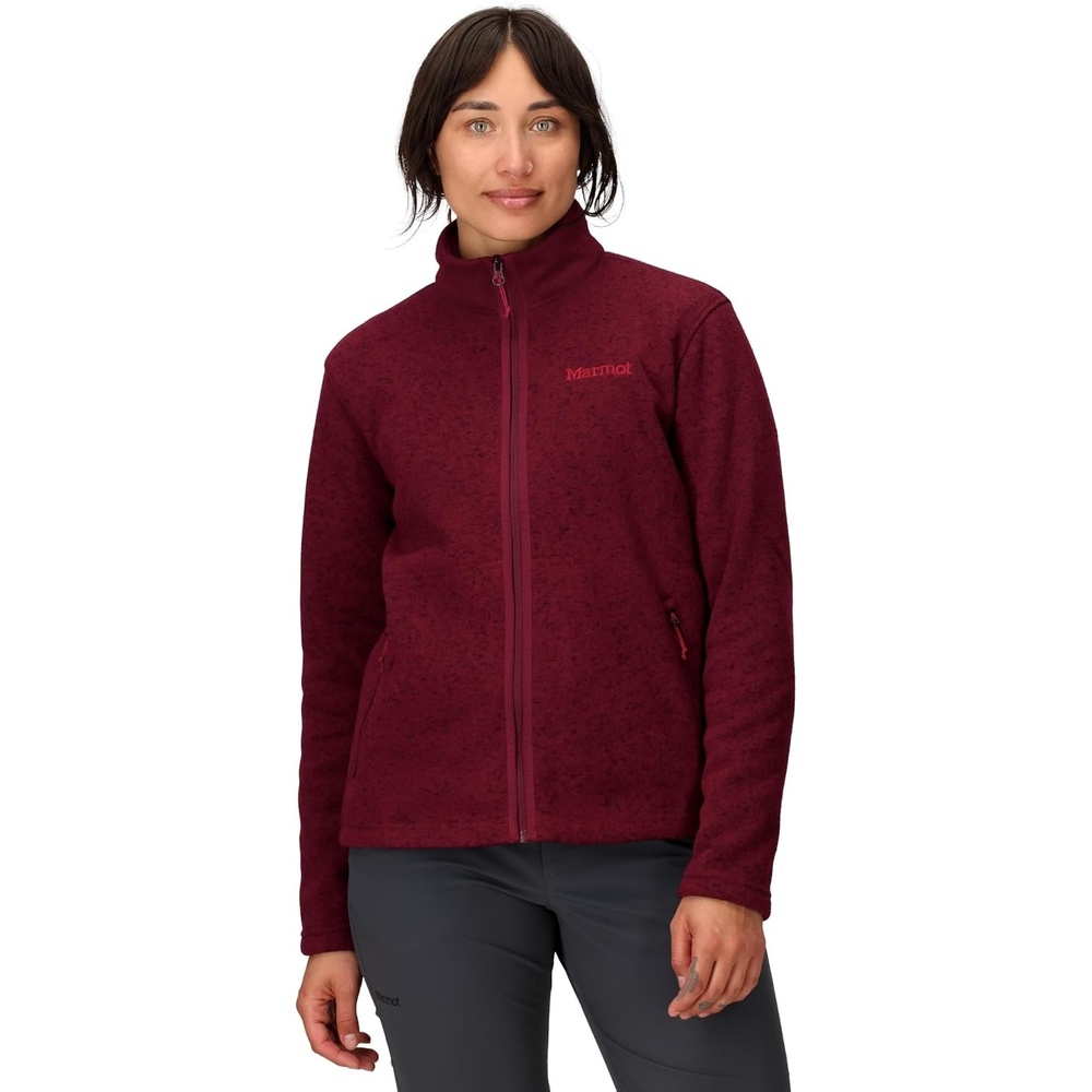 image:imageMarmot Womens Drop Line Fleece FullZipAcai Berry Heather