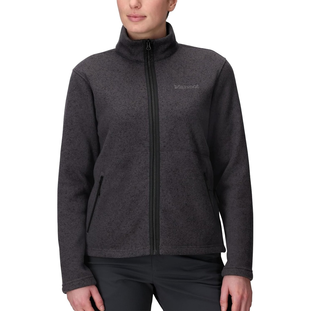 image:imageMarmot Womens Drop Line Fleece FullZipBlack Heather