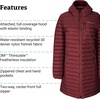 MARMOT Women’s Echo Featherless Long Jacket – Lightweight, Hooded, Down-Alternative Insulated Jacket(Soft Oxblood)